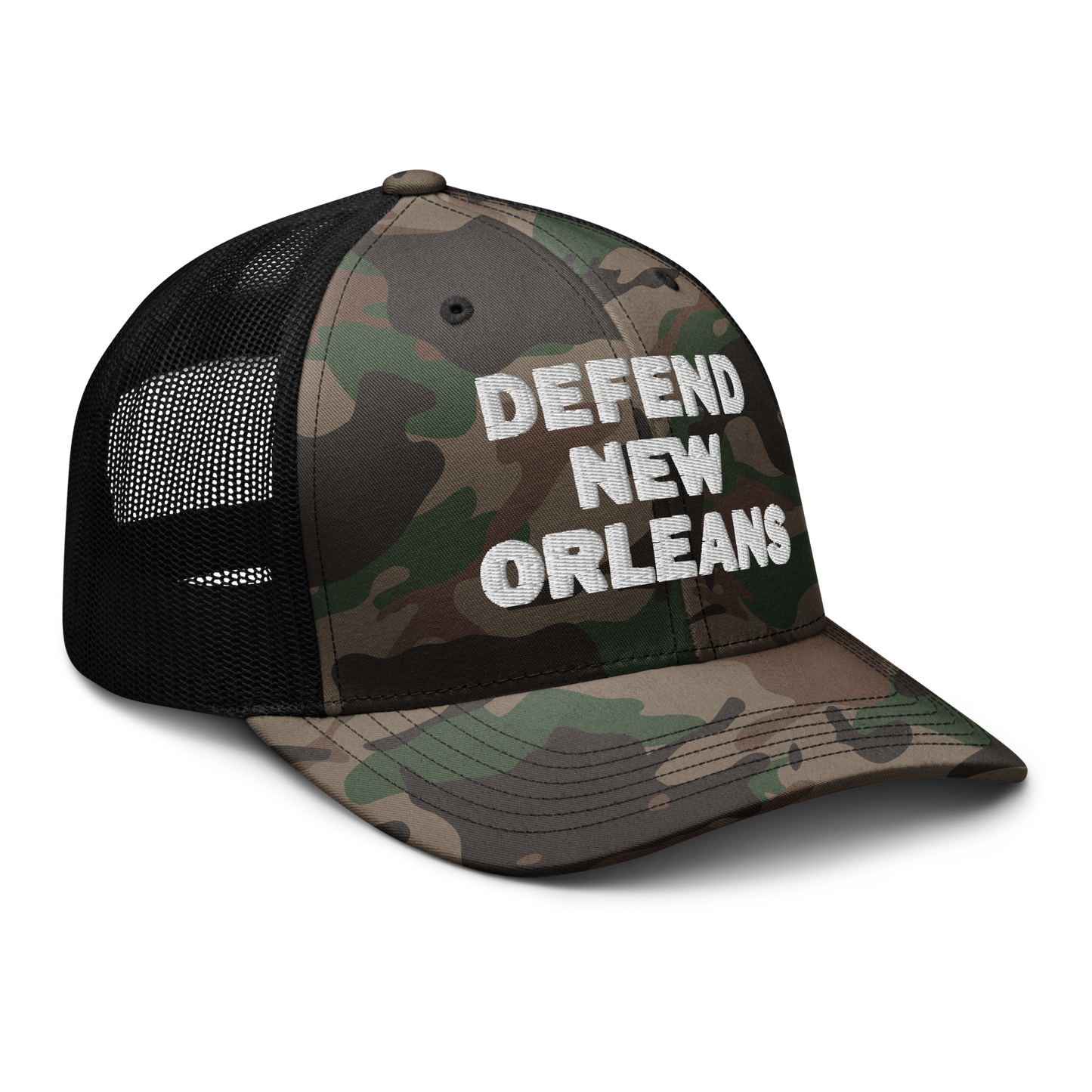 Defend Camo Trucker Hat