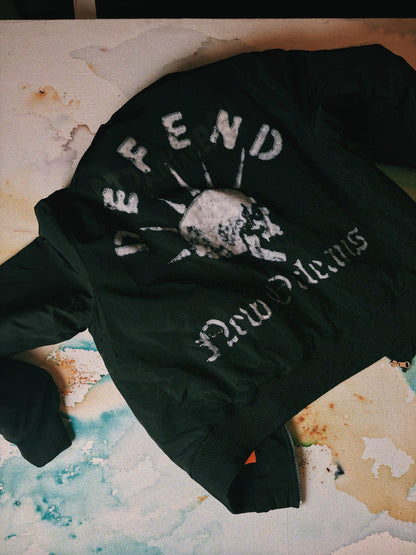 Defend Vintage Bomber – Embroidered Skull