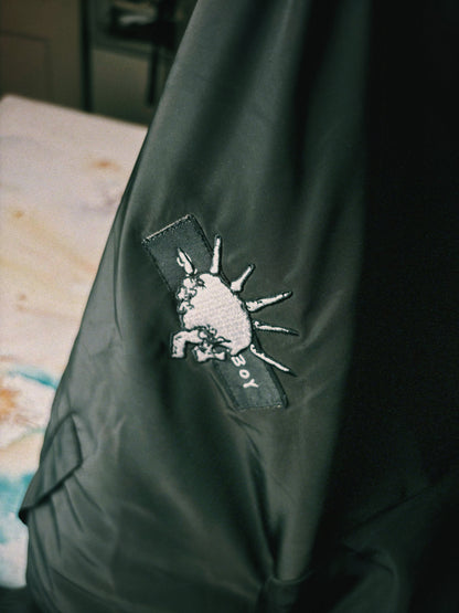Defend Vintage Bomber – Embroidered Skull