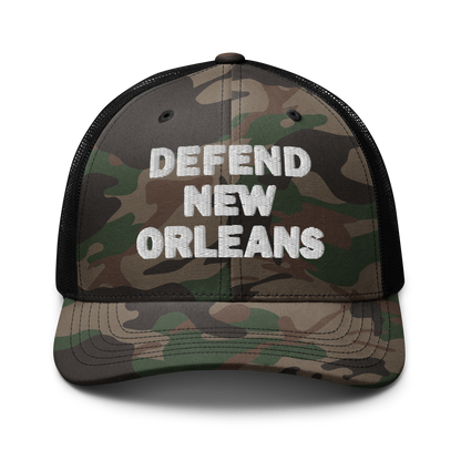 Defend Camo Trucker Hat