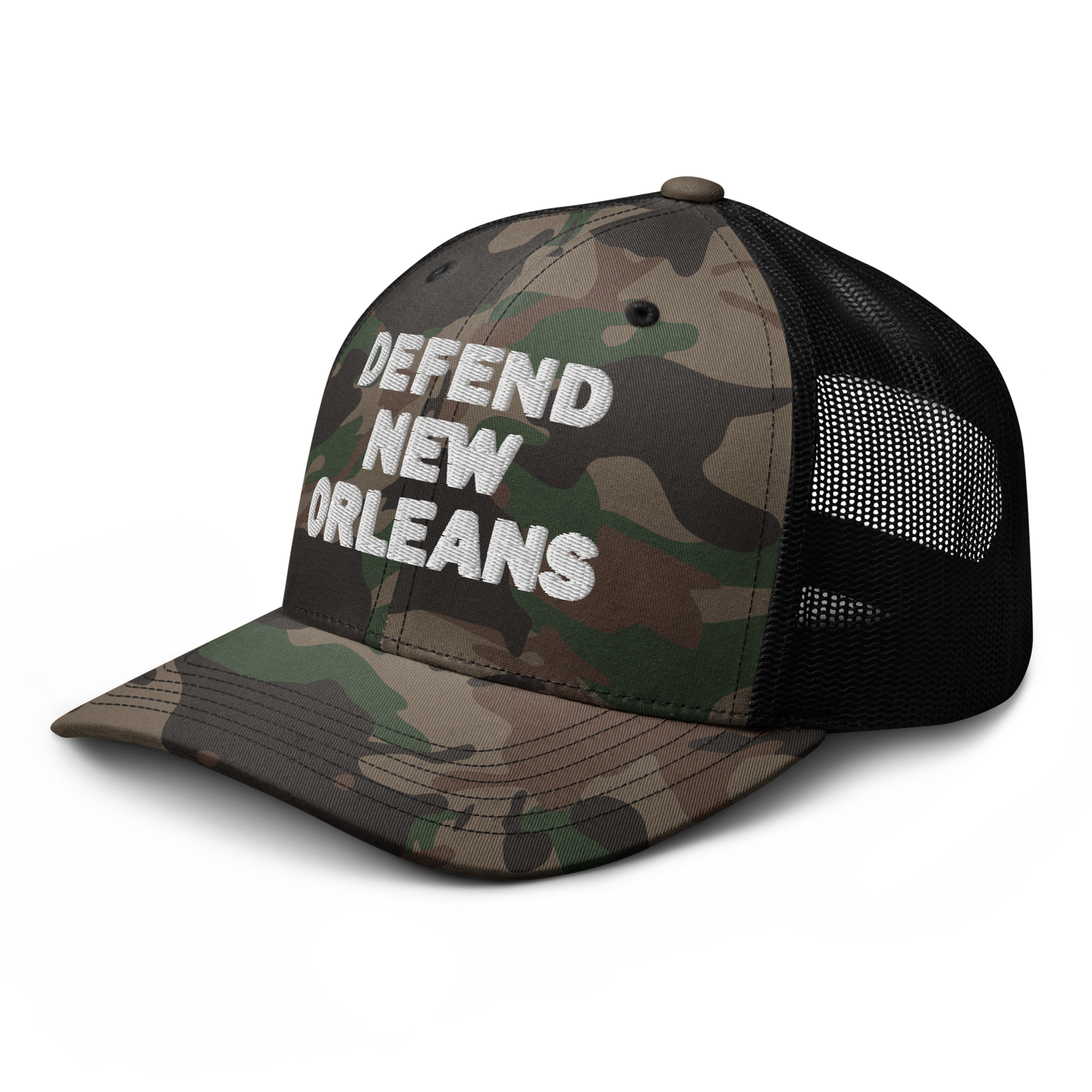 Defend Camo Trucker Hat