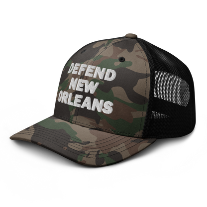 Defend Camo Trucker Hat
