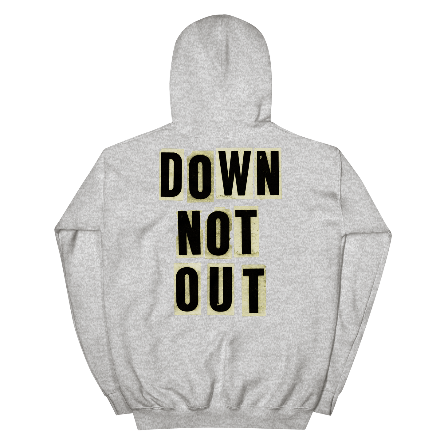 Down Not Out Hoodie – Front and Back