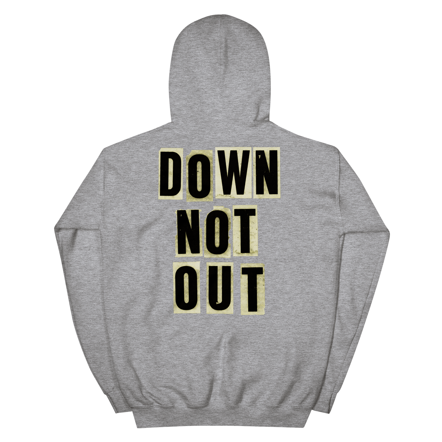 Down Not Out Hoodie – Front and Back
