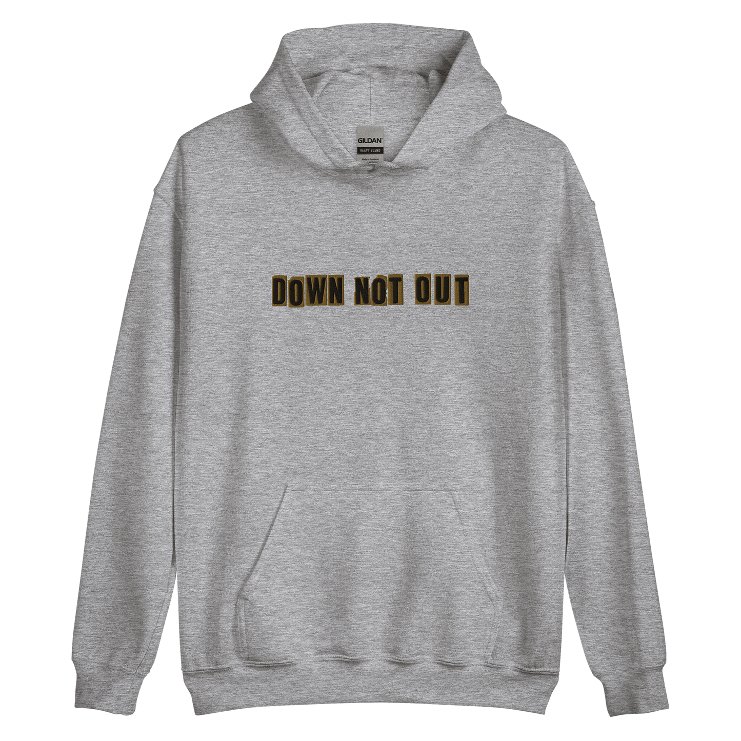 Down Not Out Hoodie – Front and Back